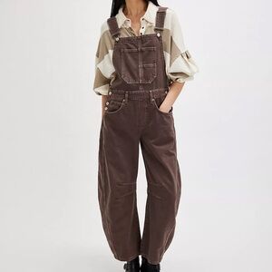 Free People We The Free Good Luck Barrel Overalls